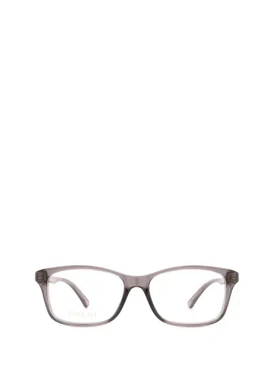 Gucci Rectangular Frame Glasses In 007 Grey Grey Transparent