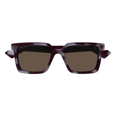 Gucci Rectangular Frame Sunglasses In 005 Grey Grey Brown