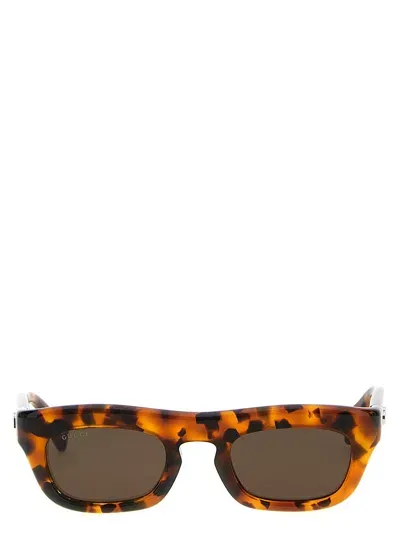 Gucci Rectangular Sunglasses In Brown