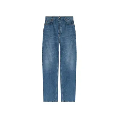 Gucci Relaxed Fitting Denim Jeans In 蓝色的