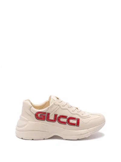 Gucci Luxury Ivory Leather Sneakers In Neutrals