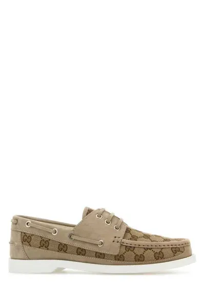 Gucci Gg Supreme Canvas Boat Shoes In Printed