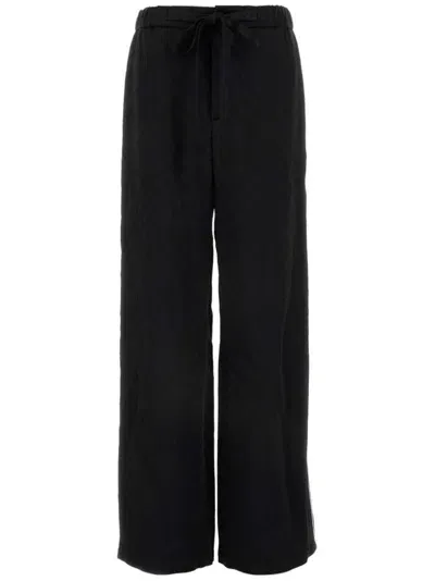 Gucci Embroidered Satin Pant In Black