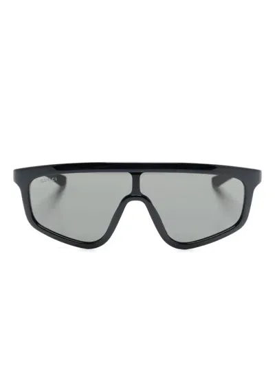 Gucci Shield-frame Sunglasses In 黑色