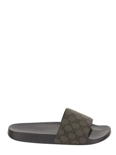 Gucci Slide Sandals In Grey