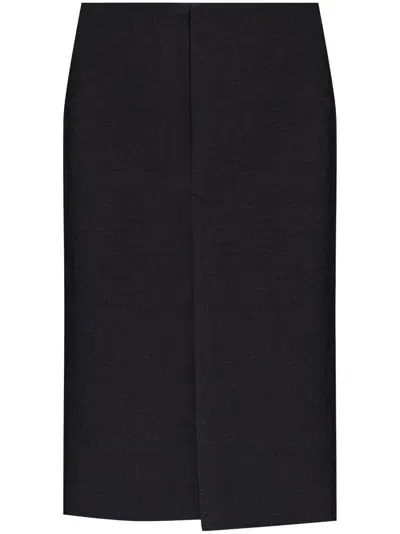 Gucci Slit-detail Pencil Skirt In Grey