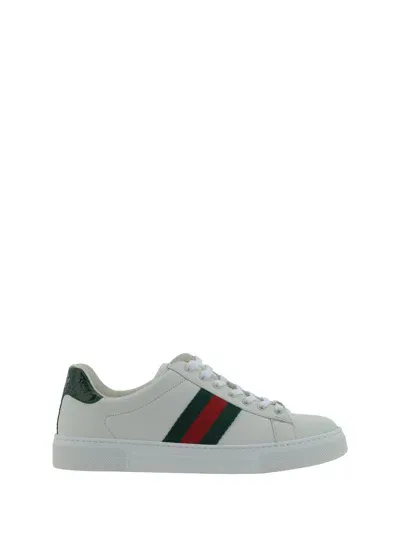 Gucci Sneakers In Gr.whi/vrv/green Ace