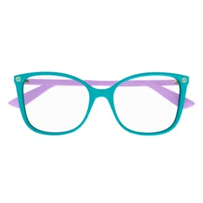 Gucci Square Frame Glasses In 015 Green Violet Transpar