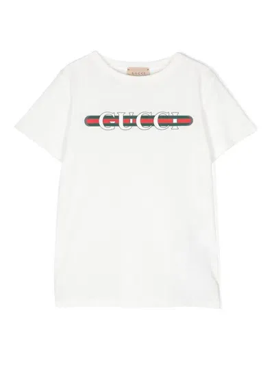 Gucci Kids' Ss T.shirt In New White Mc