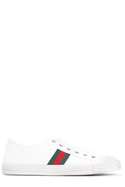 Gucci Stripe Detailed Low In Beige