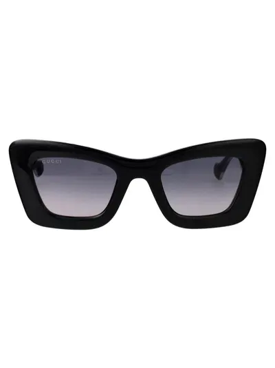 Gucci Sunglasses In Black Crystal Grey