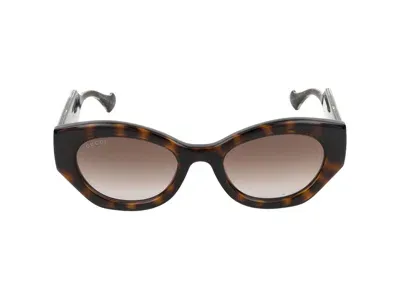 Gucci Sunglasses In Havana Crystal Brown