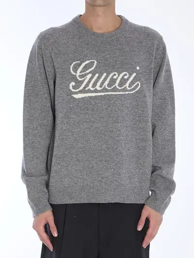 Gucci Sweater With  Intarsia In Grey