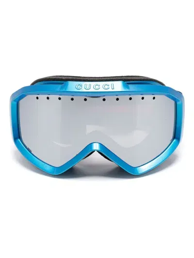 Gucci Sylvie-web-stripe Ski Goggles In Blue