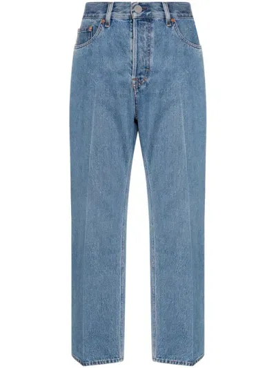 Gucci Low-rise Cropped Jeans In Blue