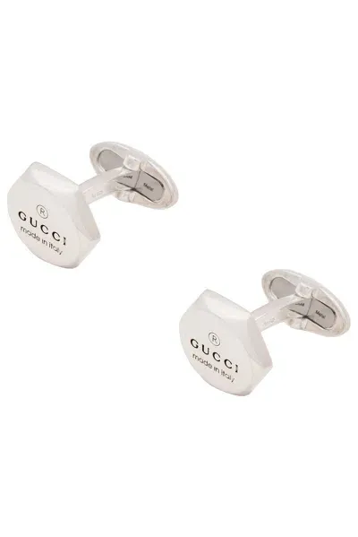 Gucci Trademark Cufflinks In Silver