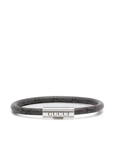 Gucci Trademark Gg Supreme Armband Aus Sterlingsilber In Silber