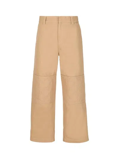 Gucci Gg Detailed Denim Pants In Beige