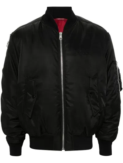 Gucci Twill Bomber Jacket In Black