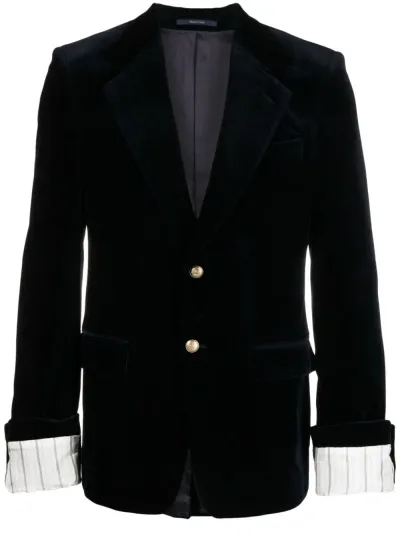 Gucci Velvet Single-breasted Jacket In Black