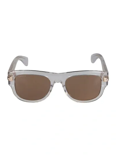 Gucci Wayfarer Transparent Sunglasses In Brown