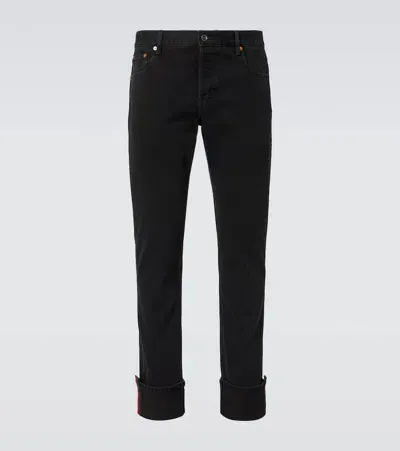 Gucci Wed Detailed Denim Jeans In Black