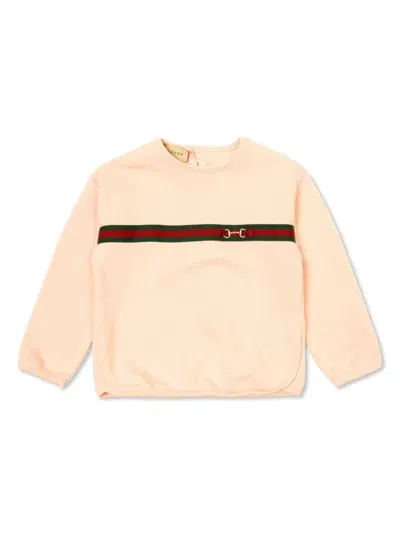 Gucci Babies' Web Stripe Jumper In Pink