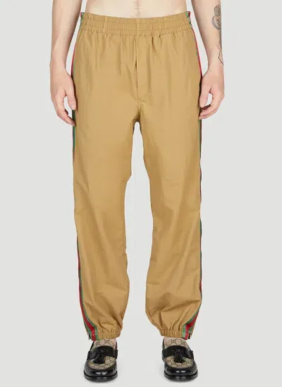 Gucci Web-stripe Logo-patch Track Pants In Multicolor