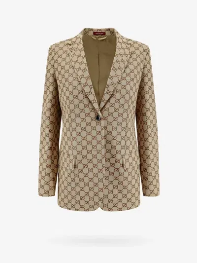 Gucci Woman Blazer Woman Beige Blazers E Vests