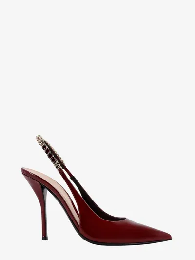 Gucci Patent Leather Slingback Pumps In Red