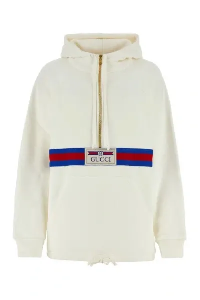 Gucci Sweatshirt Aus Baumwolljersey Mit Web In White