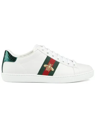 Gucci Women's Ace Sneakers With Bee Embroidery In White