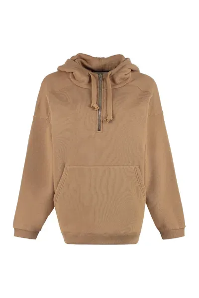 Gucci Logo-print Hoodie In Brown