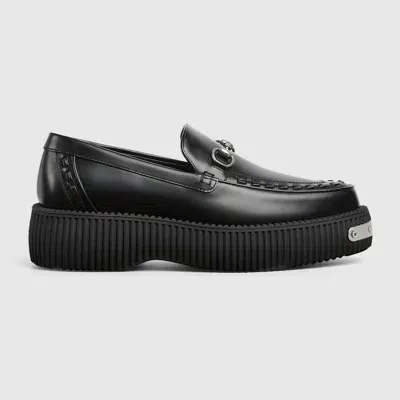 Gucci Damien Leather Loafers In Black