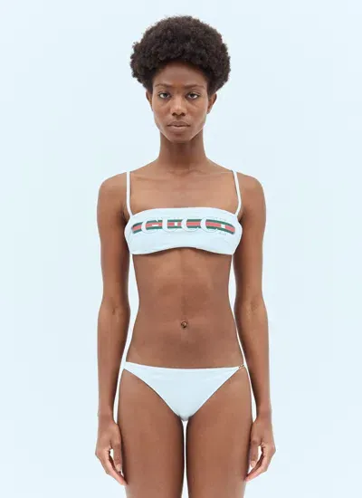 Gucci Sparkling Jersey Bikini Set In White