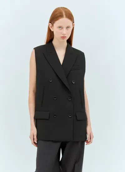 Gucci Women Wool Tailored Long Waistcoat In Black