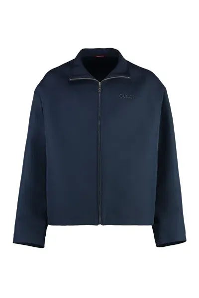 Gucci Wool Blend Jacket In Blue