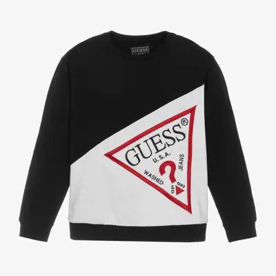 Guess Kids' Boys Black Cotton Triangle Sweatshirt