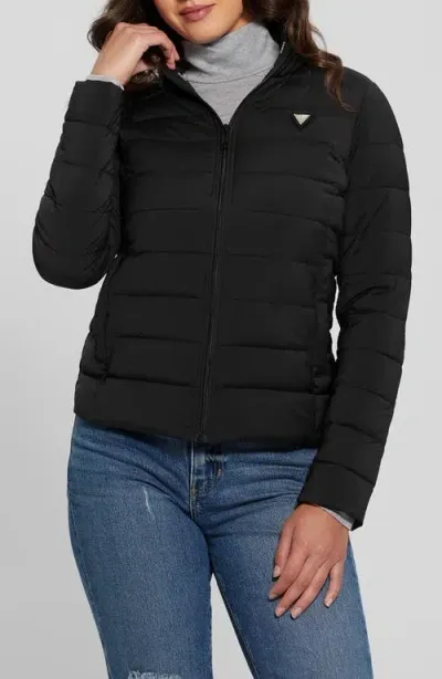 Guess Diann Puffer Jacket In Jet Black A996