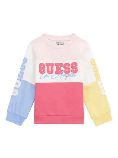 Guess Babies' Logo-embroidered Sweatshirt In Pink