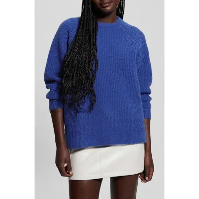 Guess Margo Mixed Stitch Sweater In Surfing Blue