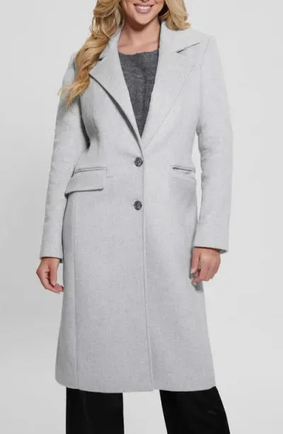 Guess Nancy Coat With Removable Faux Fur Collar In Grey