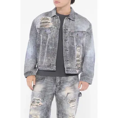 Guess Originals Go Print Denim Trucker Jacket In Gpme