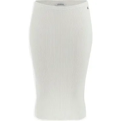 Guess Sahara Rib Sweater Skirt In Dove White