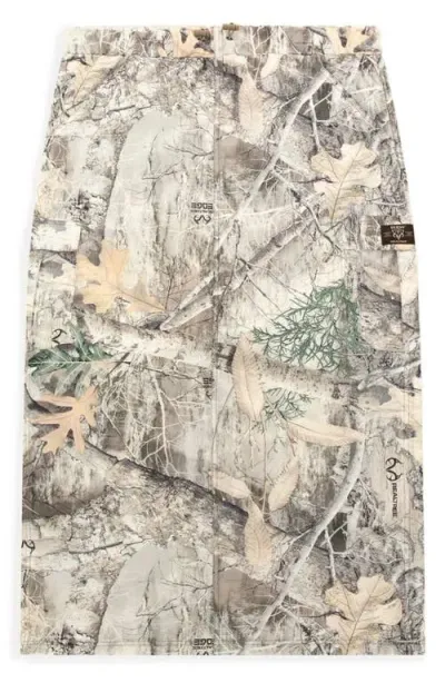 Guess X Realtree Camo Cargo Maxi Skirt In Go Realtree Washed Edge