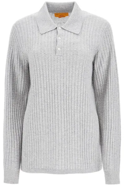 Guest In Residence Polo-inspired Pullover In Grey