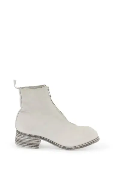 Guidi Front Zip Leather Ankle Boots In Multicolor