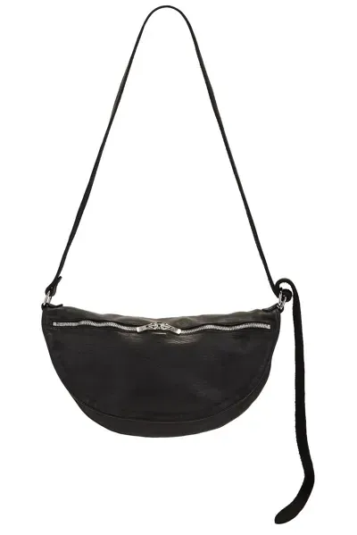 Guidi Medium Leather Folded Belt Bag In Black