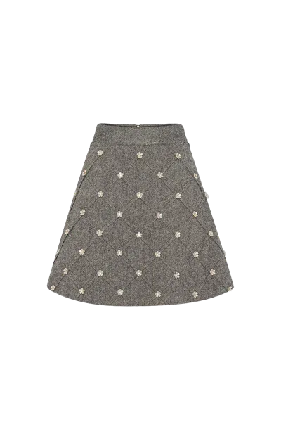 Guranda Mini Skirt With Flower Decorations