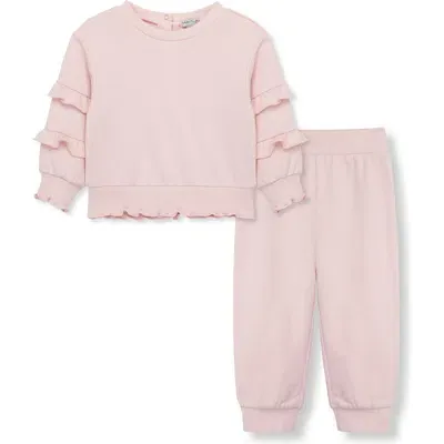 Habitual Babies'  Kids Ruffle Sweatshirt & Joggers Set In Light Pink